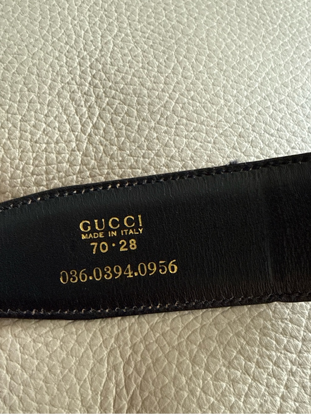 Gucci Brown and Black Leather Belt with Gold G Buckle - Picture 2 of 5